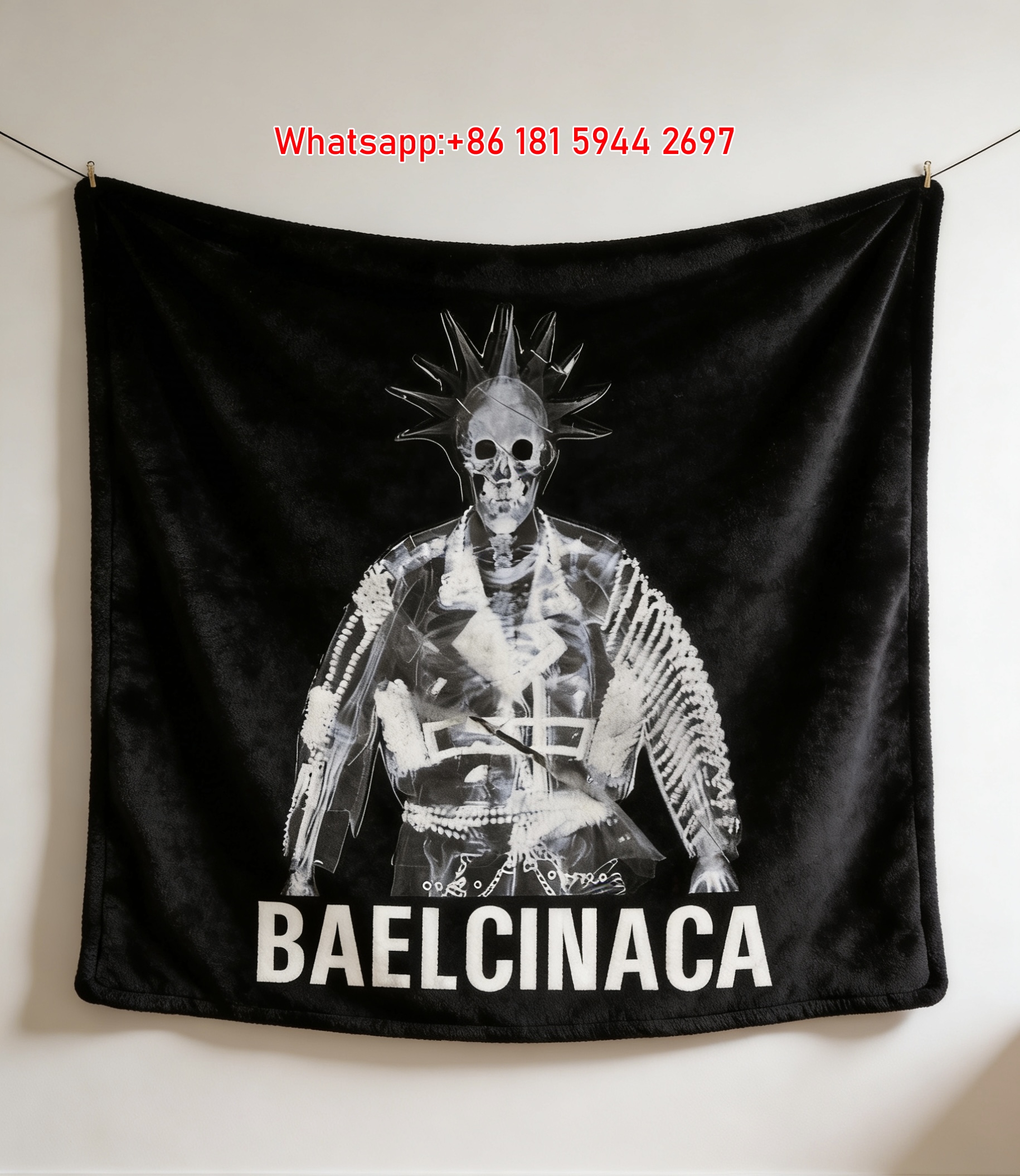 Baelcinaca Punk Skeleton Flannel Sofa Throw Blanket BA099